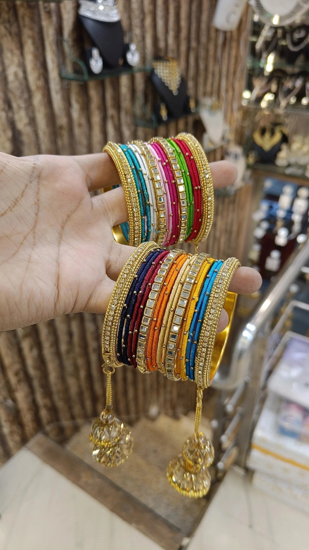 Multicolor Statement Piece Bangles Jhumka Indian Weddings Jewellery