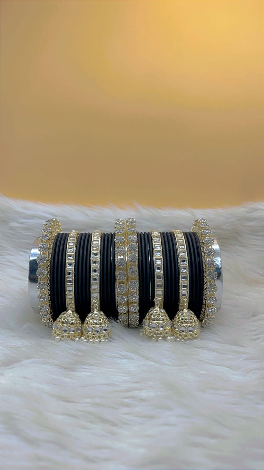 Elegant Modern Minimalist Bangles Jhumka Set Clear Crystal Jewelry