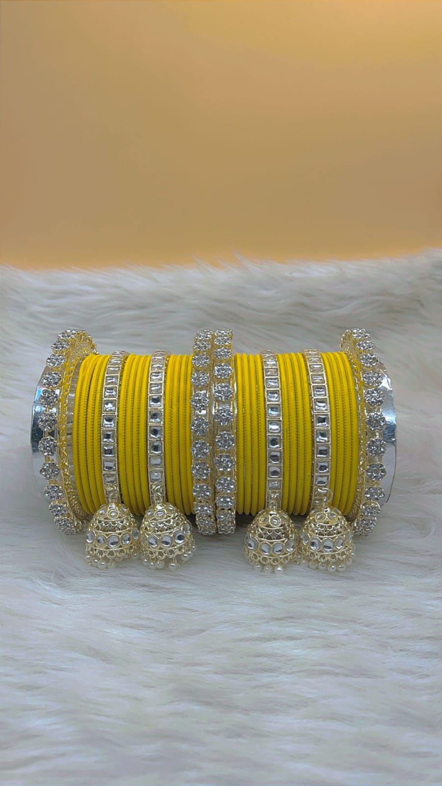 Elegant Modern Minimalist Bangles Jhumka Set Clear Crystal Jewelry