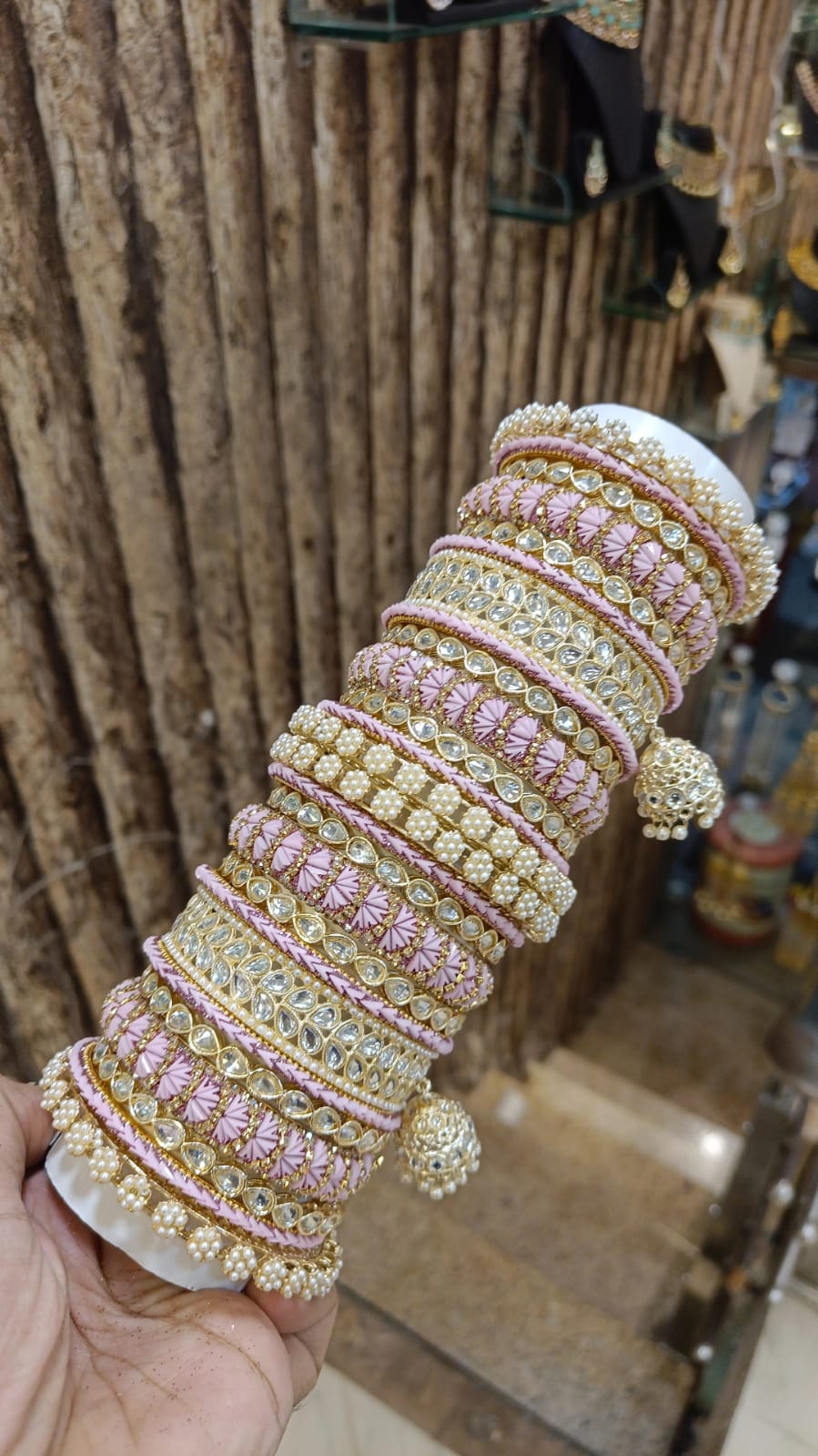 Festive Pearl Bangles Stack Indian Collection Pakistani Jewelry