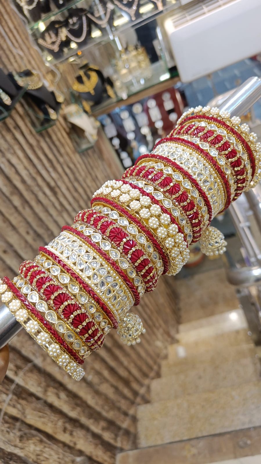 Festive Pearl Bangles Stack Indian Collection Pakistani Jewelry