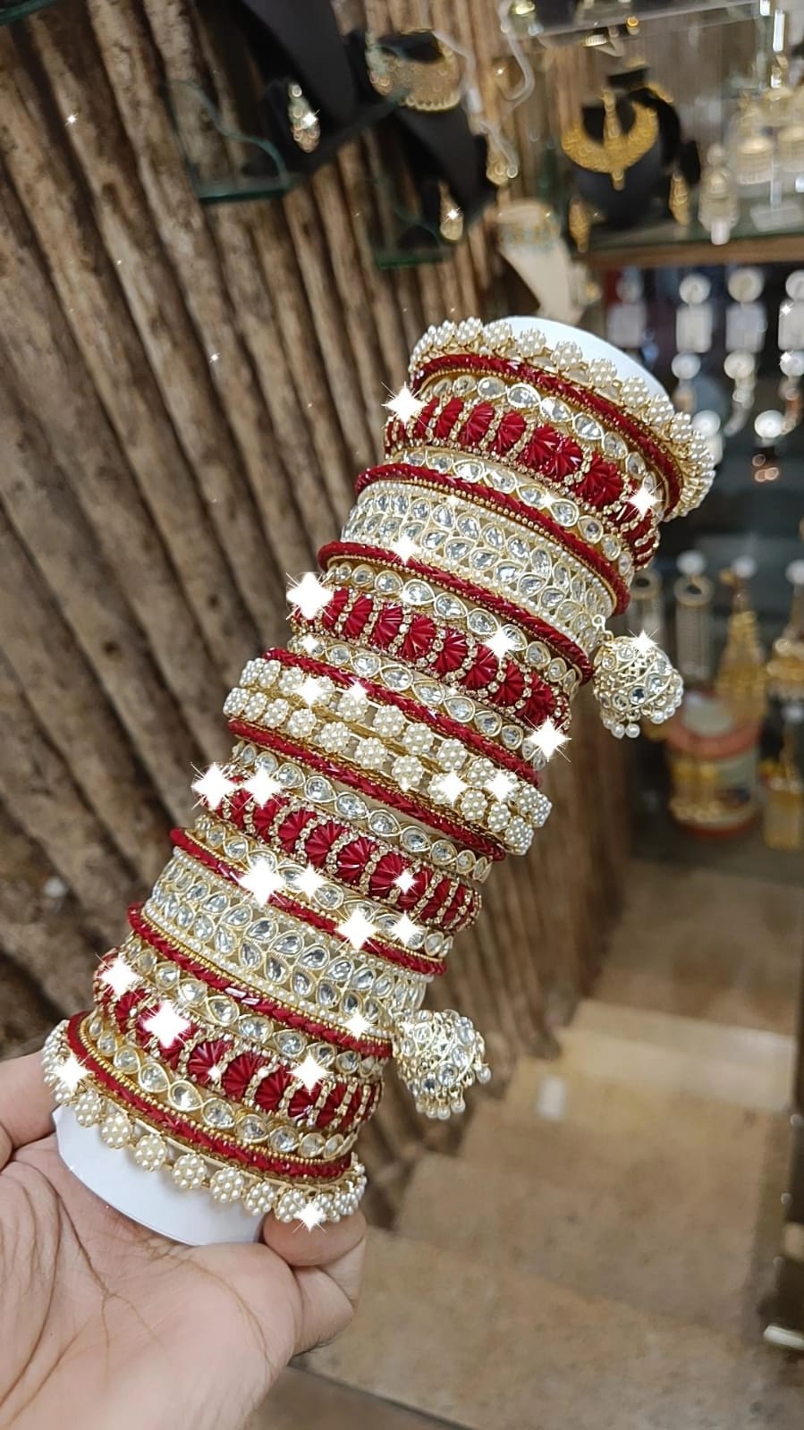 Festive Pearl Bangles Stack Indian Collection Pakistani Jewelry