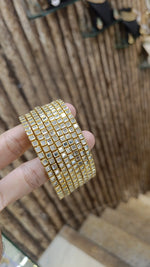 Exquisite Gold Plated Gemstone Bangles Stack Indian Weddings Jewelry