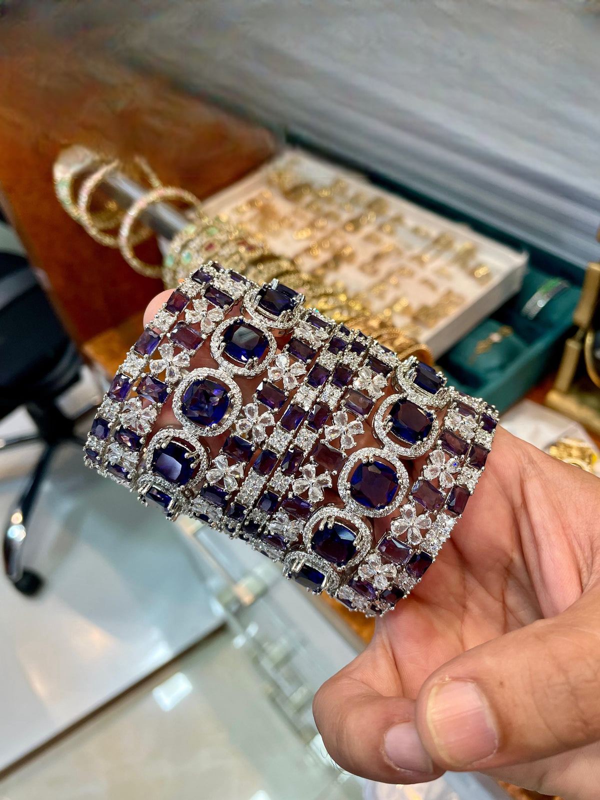 Luxury Bridal Indian AD Bangles Set | Indian Jewellery | Premium Stones Wedding Bangles for Women