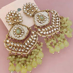 Kundan Pearl Stone Beaded Earrings Set, Indian Earrings, pearl Earrings, Pakistani Earrings, Statement Earrings, Long chandelier, Indian wedding