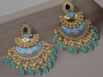 Indian Weddings Pearl Earrings Set, Kundan Earrings, Indian Jewelry, Fine Kundan Earring Indian Earrings, Statement Earrings, Bridal Pearl Kundan