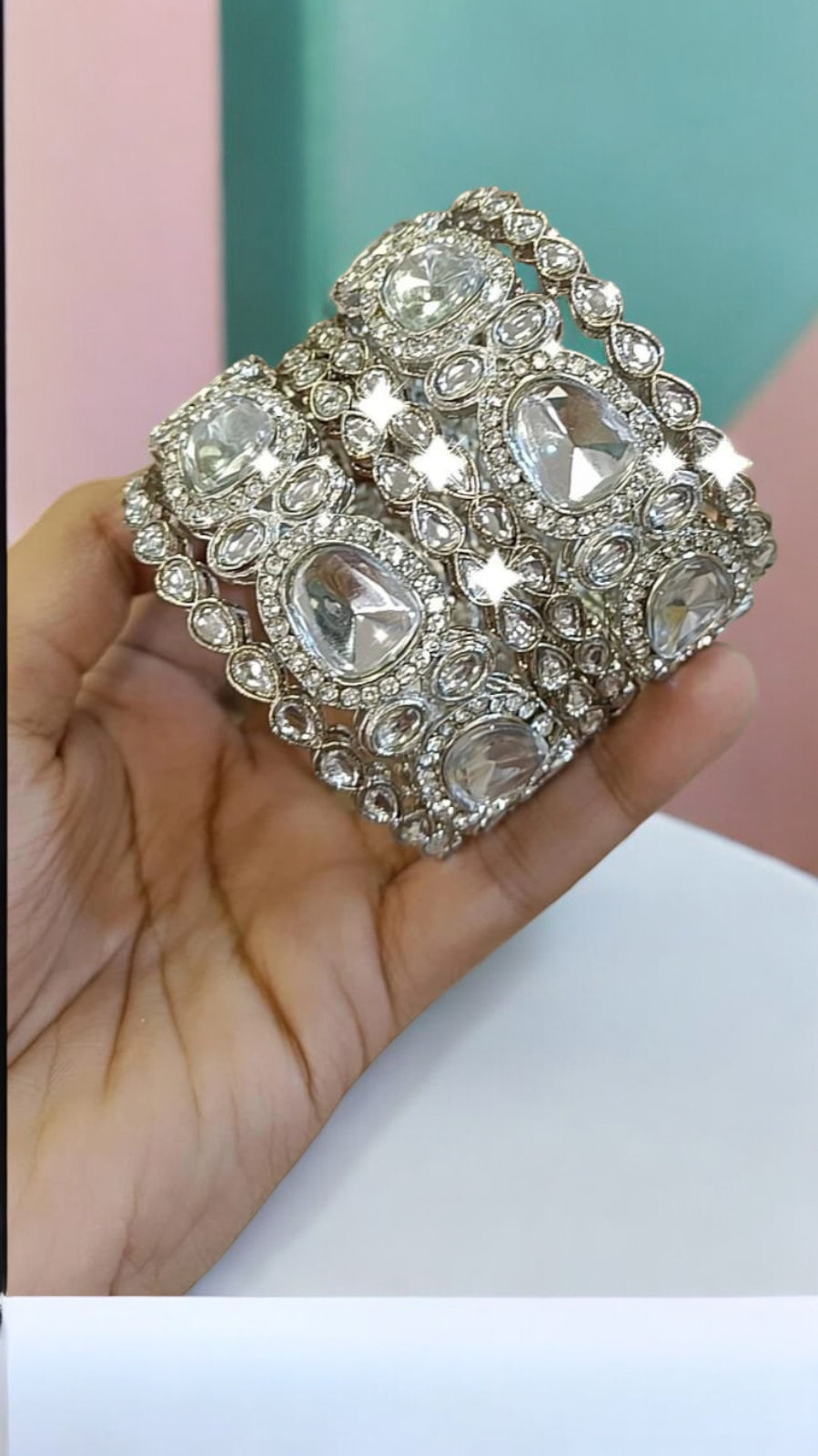 American Diamond Asian CZ Bangle Set, Choori Bangles, Chooriyan AD