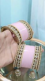 Pearl Bridal kundan Bangle Jhumki set, Punjabi Kada Set, Indian Chura. Bridal Bangle Jewellery, Wedding Kada, Indian Jewelry Set