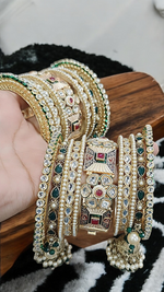 Rajsthani Rajwadi Pearl Kundan Kangan Chura Set, Rajwadi Kadas, Rajsthani Pearl Chura, Indian Rajwadi Bangle, Indian Kadas Set, Bridal Tradtional Chura Set