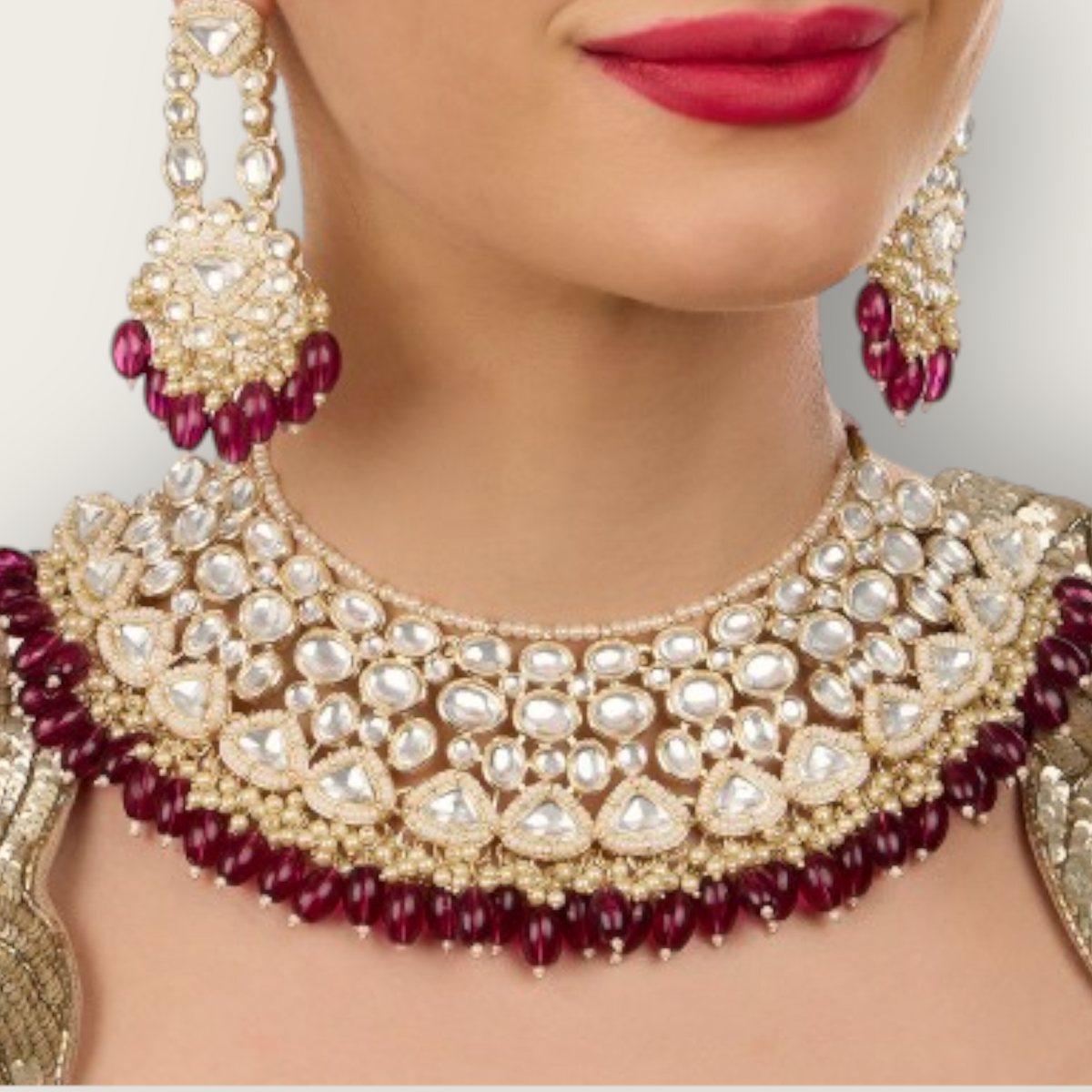 Pakistani Bridal Pearl Kundan Choker Earring Mangtika Jewellery, Choker Jewelry Set, Earring Set, Mangtika Jewelry, Bridal Jewellery Set, Indian Mangtika Earring set