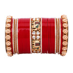 Bridal Chura with Pastel Colours & Kundan Elephant Kada | Punjabi Wedding Bangles Set | Indian Bridal Jewelry