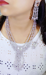Indian Handmade CZ Bridal Necklace Earrings, Bollywood AD Jewelry Set, Indian AD Jewelry, Wedding CZ Necklace. CZ Earring, Pakistani AD Jewelry