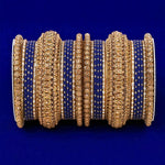 Luxurious Golden Dotted & Stone Bangle Set | Elegant Bridal & Partywear