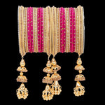 Traditional Jhumki Bangle Set with Golden Dotted Bangles | Ethnic Bridal Jewelry