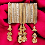 Traditional Jhumki Bangle Set with Golden Dotted Bangles | Ethnic Bridal Jewelry