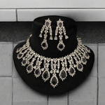 AD Necklace CZ Earrings Pakistani Jewelry Set, Pakistani AD Jewelry, Indian Bridal Jewelry, Bollywood AD Earrigns, Bridal Necklace Set