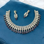 Indian CZ Choker Earrings Bridal Jewellery Set, Indian AD Choker, CZ earrings Set, Wedding AD Jewelry, Pakistani Jewelry Set