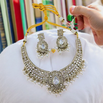 Premium Designed AD Wedding Necklace Jewellery Set, Premium AD Necklace Earrings, Premium CZ Earrings Set, Premium Indian AD Jewellery, Premium Bridal Necklace Earrings Set, Premium CZ Pakistani Jewelry