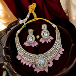 Premium Designed AD Wedding Necklace Jewellery Set, Premium AD Necklace Earrings, Premium CZ Earrings Set, Premium Indian AD Jewellery, Premium Bridal Necklace Earrings Set, Premium CZ Pakistani Jewelry