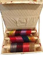 Beautiful 12-Color Floral Glass Bangle Set – Vibrant Traditional Elegance