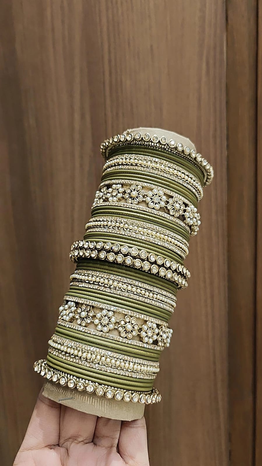 Royal Purple Bridal Stone & Pearl Bangle Set – Elegant Wedding Collection