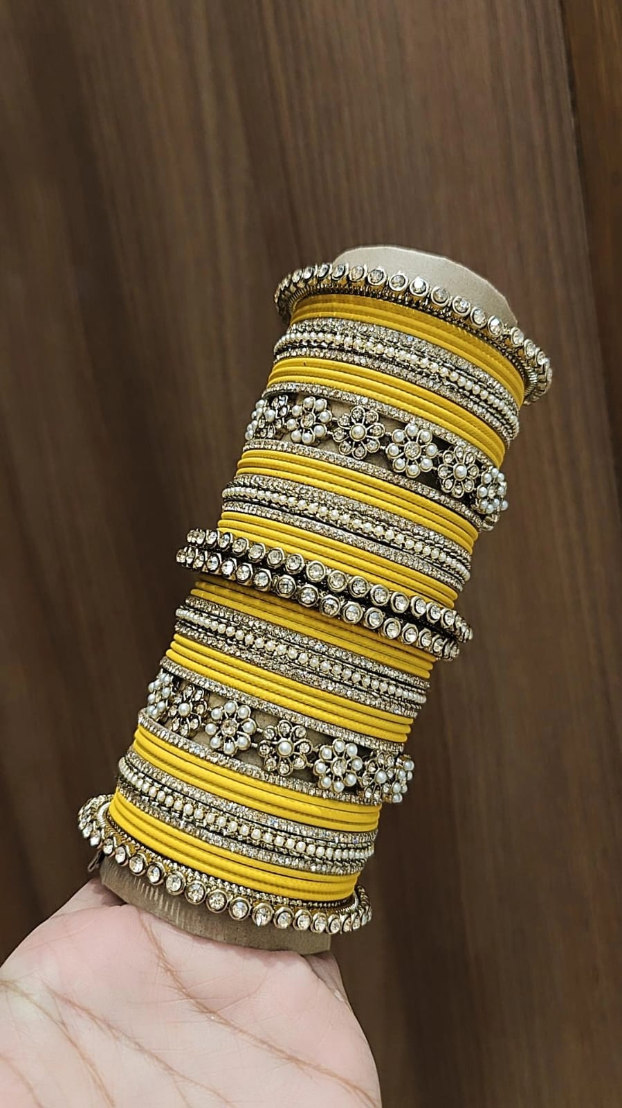 Royal Purple Bridal Stone & Pearl Bangle Set – Elegant Wedding Collection