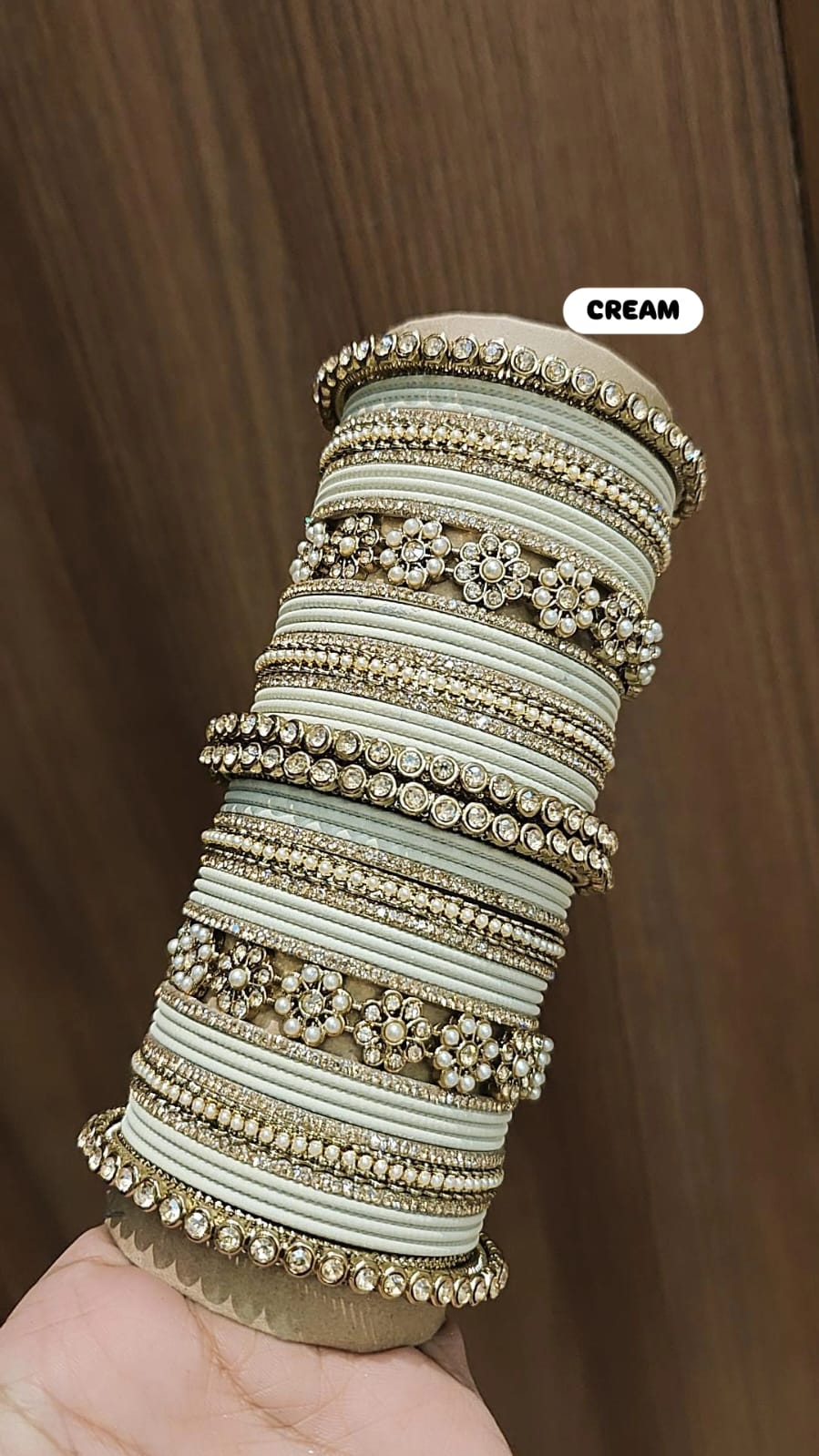 Royal Purple Bridal Stone & Pearl Bangle Set – Elegant Wedding Collection