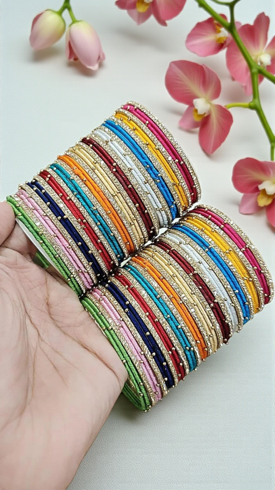 Elegant Multi Thread Bangles Set – Perfect for Weddings & Festive Celebrations - Libasaa.com