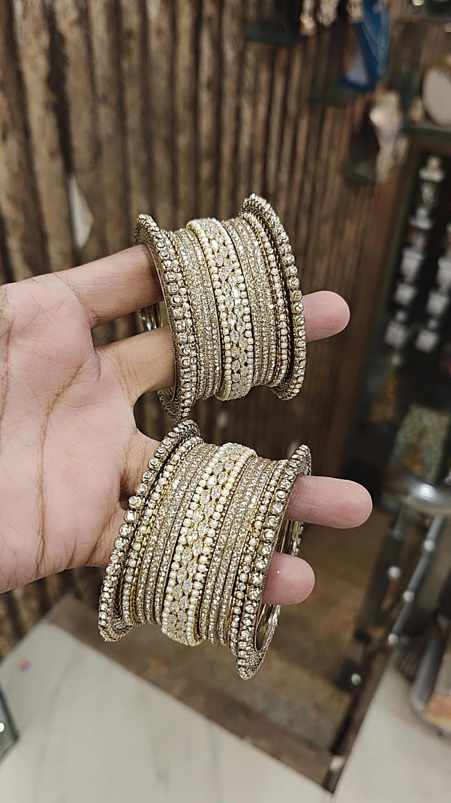 AD Shadow Stone Bangles Set – Elegant Sparkle for Every Occasion - Libasaa.com