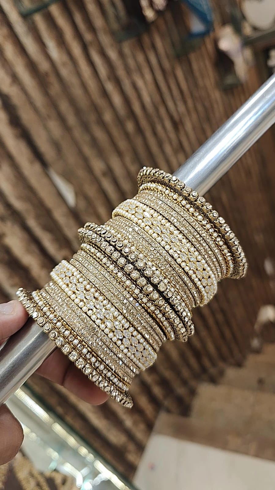 AD Shadow Stone Bangles Set – Elegant Sparkle for Every Occasion - Libasaa.com