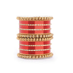 Traditional Indian Bangle Set with Antique Kadas – Elegant Bridal Jewelry for Women - Libasaa.com