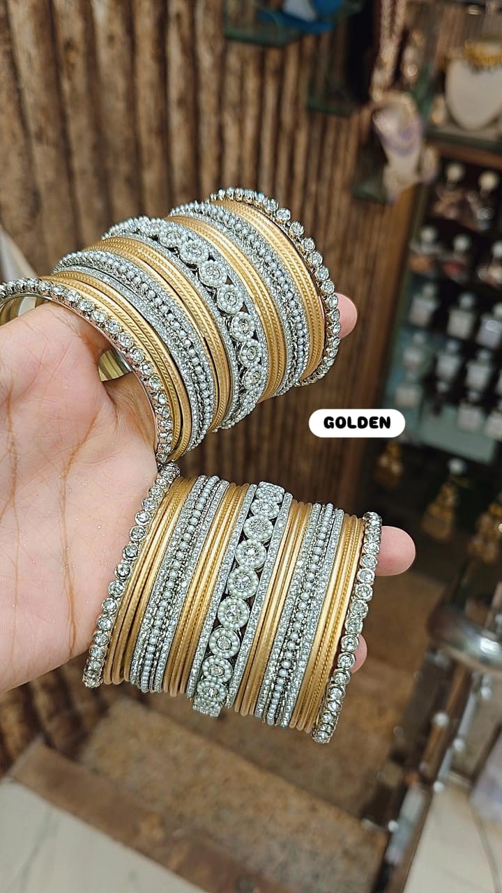 Elegant Moti Silver Stone Diamond Bangles – Timeless Grace for Every Occasion - Libasaa.com