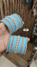 Elegant Moti Silver Stone Diamond Bangles – Timeless Grace for Every Occasion - Libasaa.com