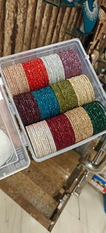Beautiful Glass Stone Bangles – Available in 12 Stunning Colours - Libasaa.com