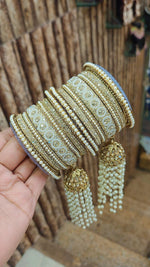 Wedding Touch Look Bridal Bangles Set | Indian Jewellery | Copper Gold Shadow Stone Touch Look Bridal Bangle Set | Premium Indian Bangles Set for Weddings & Festive Wear