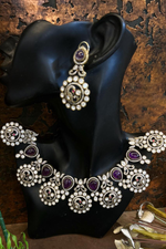 Intricate Floral Polki Choker Earrings Set, Bridal Polki Necklace Earrings Set, Wedding Polki Jewelry Collection, Polki Earrings Set