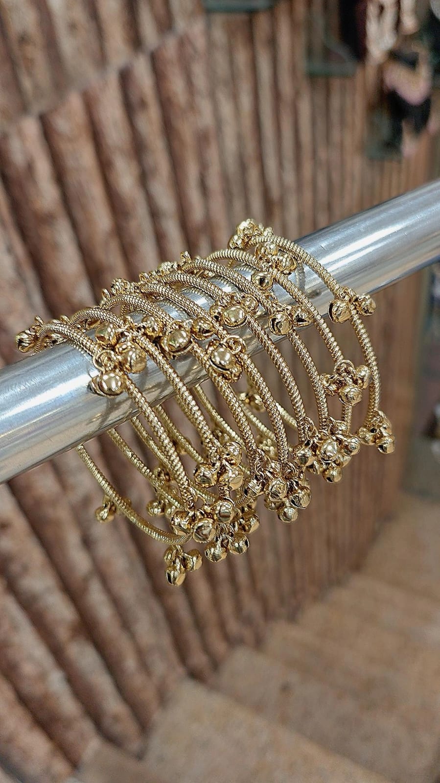 Kashmiri Copper Steel Ghungroo Bangles Set | 8 PCS Indian Jewellery | Traditional Indian Bangles Set for Women