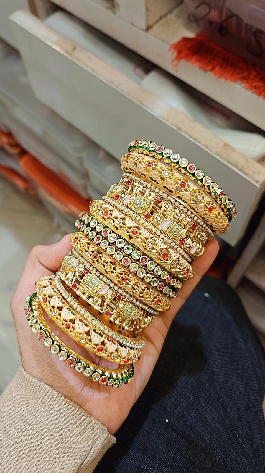 Indian Rajwadi Elephant Bridal Bangle Set | Traditional Indian Jewellery Rajwadi Bangles Set