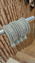 Indian Jhumki Copper & Golden Silver-Touch Stone Bridal Bangle Set | Indian Jewellery Traditional Bangles Set