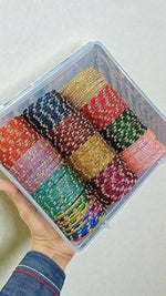 Indian Bangles Set Glass Combo Box – 12 Dozen (12 Colours) Traditional Bangle Bunch | Libasaa