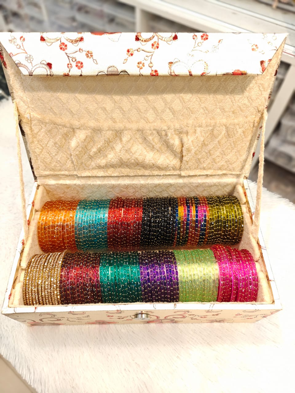 Rain Drop Glass Bangles Set – 12 Dozen (12 Colours) | Indian Bangles Bangle Bunch Set | Indian Jewellery