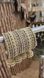 Indian Jewellery Bridal Bangle Set – Indian Jhumki Ad Stones Bangles Set for Wedding & Festive Wear