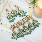 Indian Wedding Polki Necklace Earrings Maangtika Set, Wedding Polki Necklace Set, Indian&nbsp; Polki Jewelry, Polki Jewellery Set