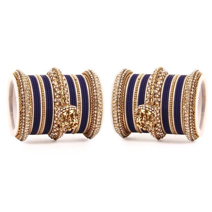 Bridal Bangles Set Jhumki Bangle Set Studded with Pearls Gold Plated Set Of 2 Traditional Wedding Chooda Set & Festive Jewellery for Women