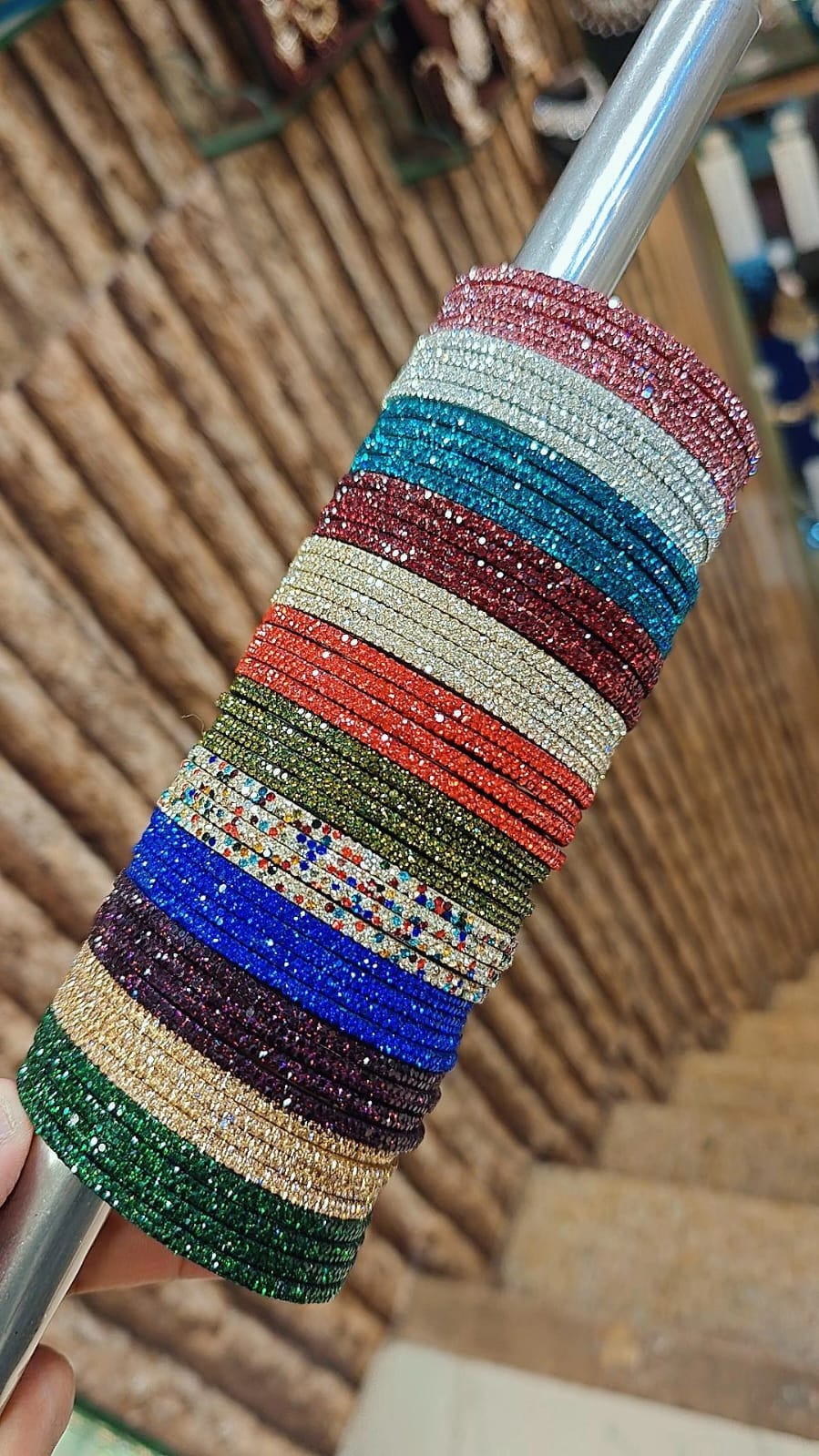 Premium 2 Line Crystal Glass Bangles Design | 12 Colours Combo Box (4 Pcs Each) | Traditional Indian Bridal & Party Wear Bangles Set for Women