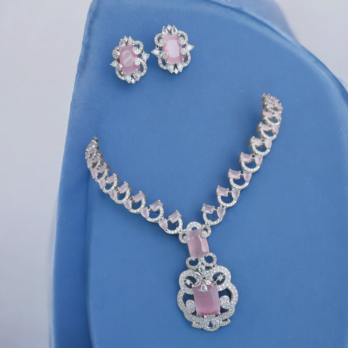 Wedding CZ Necklace Earrings Pakistani Jewellery Set, Pakistani Wedding Jewelry, Pakistani AD Necklace Set, Pakistani CZ Choker Set, Bridal Jewellery, Indian Necklace CZ Jewellery Set