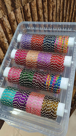 Umbrella Glossy Stone Glass Bangles – 16 Colours 16 Dozen Combo Box | Traditional Indian Bridal & Festive Wear Chudi Set