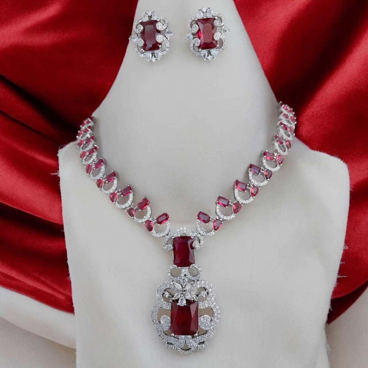 Wedding CZ Necklace Earrings Pakistani Jewellery Set, Pakistani Wedding Jewelry, Pakistani AD Necklace Set, Pakistani CZ Choker Set, Bridal Jewellery, Indian Necklace CZ Jewellery Set