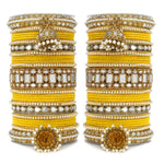 Designer Mirror & Velvet Bridal Bangle Set with Jhumki | Traditional Indian Wedding Chuda Set for Women