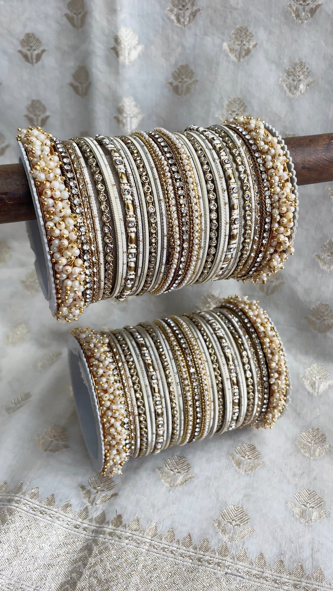 Bridal Stone Bangle Set with Gajra – Mix Colour Traditional Wedding & Festive Chuda Set for Women